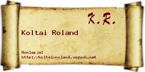 Koltai Roland névjegykártya